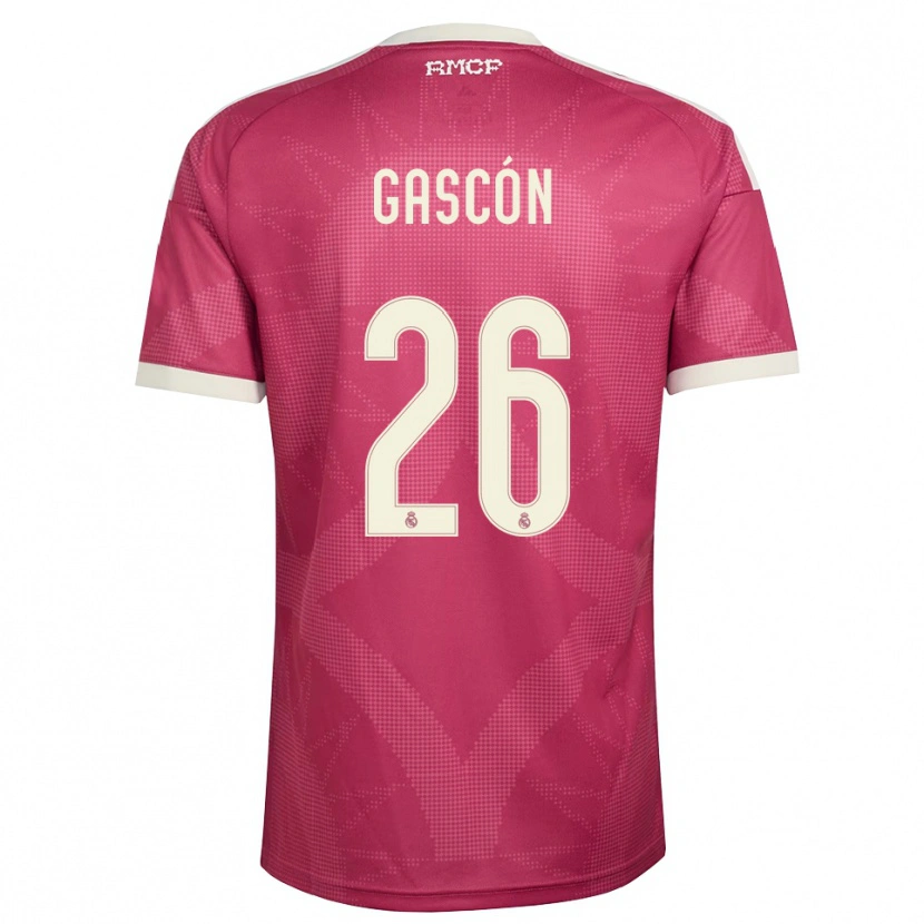 Danxen Kvinder Ignacio Gascón #26 Bleg Violet Rød Hvid Tredje Sæt Spillertrøjer 2026/27 Trøje T-Shirt