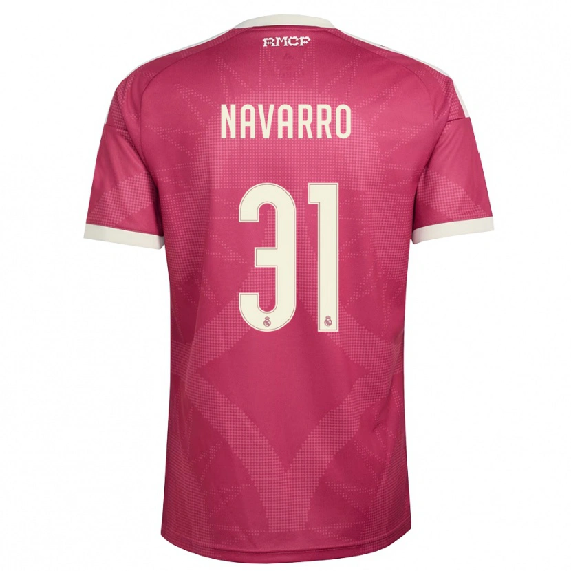 Danxen Kvinder Javi Navarro #31 Bleg Violet Rød Hvid Tredje Sæt Spillertrøjer 2026/27 Trøje T-Shirt
