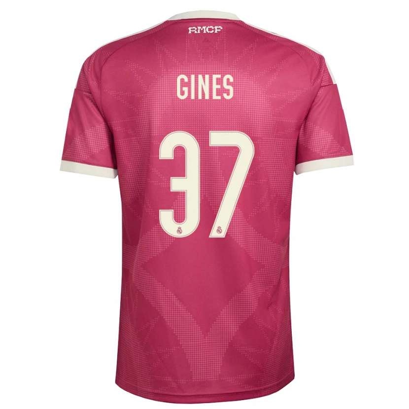 Danxen Kvinder Álvaro Ginés #37 Bleg Violet Rød Hvid Tredje Sæt Spillertrøjer 2026/27 Trøje T-Shirt
