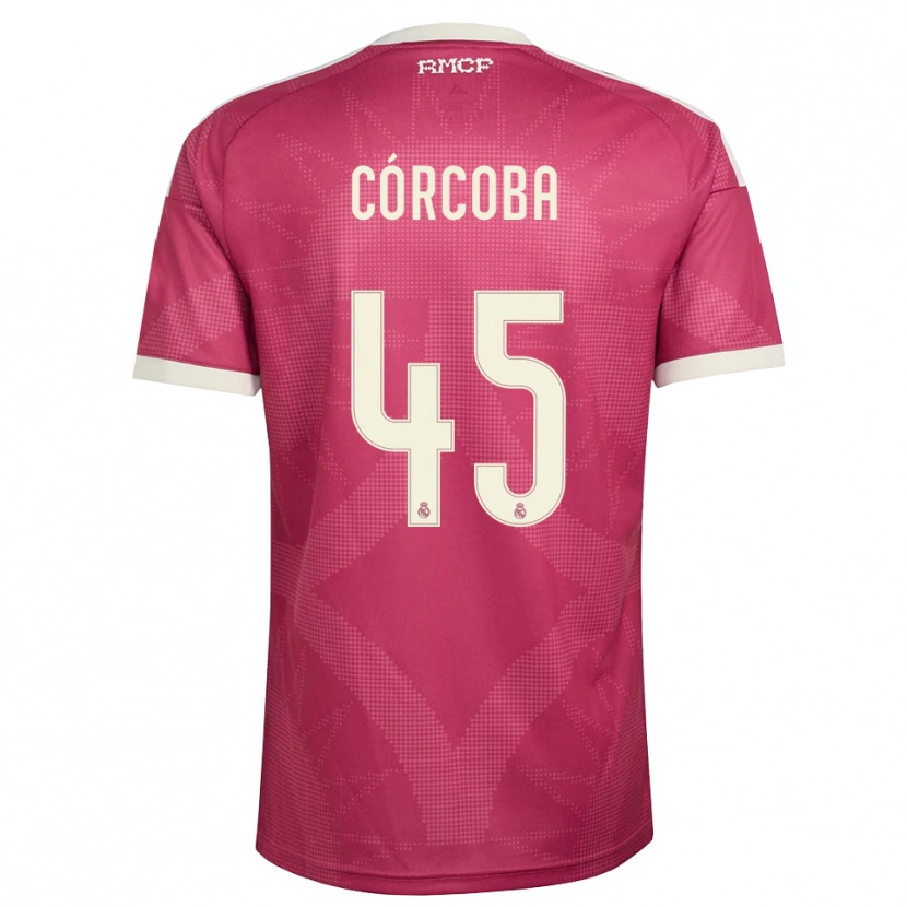 Danxen Kvinder Andrés Córcoba #45 Bleg Violet Rød Hvid Tredje Sæt Spillertrøjer 2026/27 Trøje T-Shirt