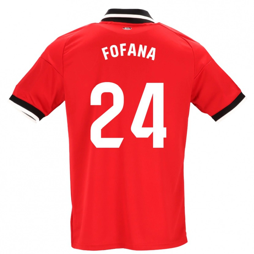 Danxen Kvinder Youssouf Fofana #24 Sort Hvid Rød Udebane Spillertrøjer 2026/27 Trøje T-Shirt