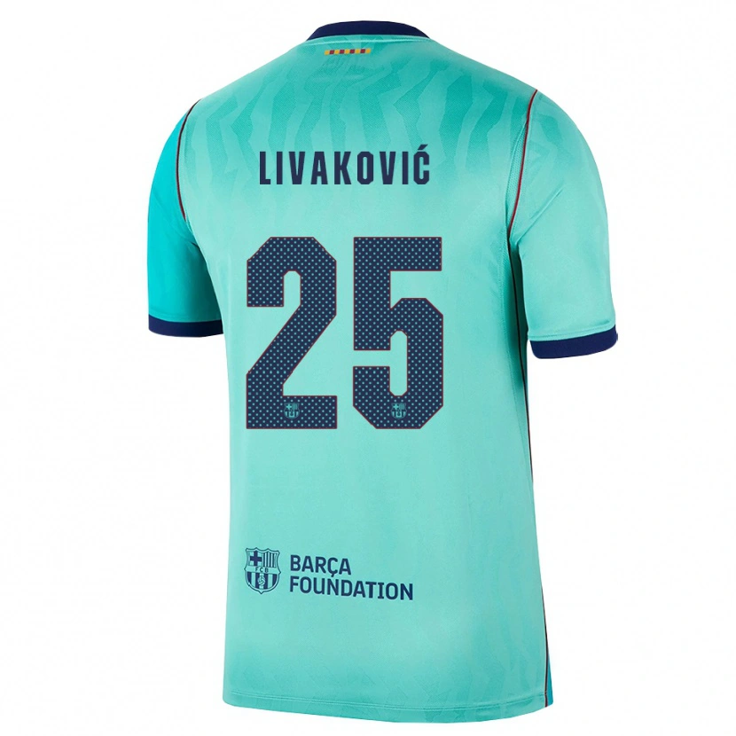 Danxen Kvinder Dominik Livakovic #25 Aqua Mørk Turkis Kongeblå Tredje Sæt Spillertrøjer 2026/27 Trøje T-Shirt