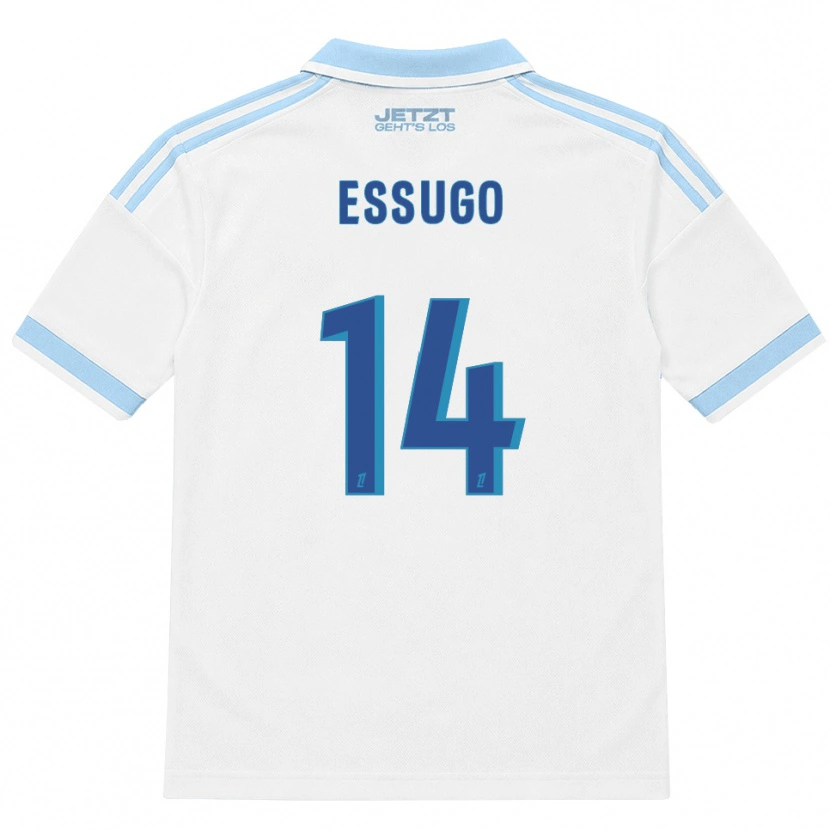 Danxen Børn Dário Essugo #14 Lys Himmelblå Hvid Rød Udebane Spillertrøjer 2026/27 Trøje T-Shirt
