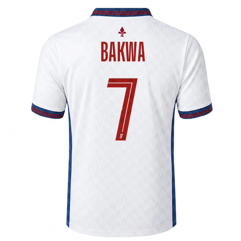 Danxen Børn Dilane Bakwa #7 Rød Hvid Blå Udebane Spillertrøjer 2026/27 Trøje T-Shirt