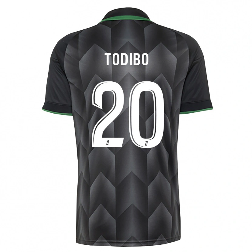 Danxen Børn Jean-Clair Todibo #20 Hvid Sort Grøn Udebane Spillertrøjer 2026/27 Trøje T-Shirt