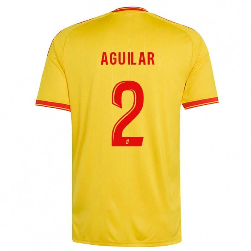 Danxen Børn Ruben Aguilar #2 Guld Orange Rød Hjemmebane Spillertrøjer 2026/27 Trøje T-Shirt