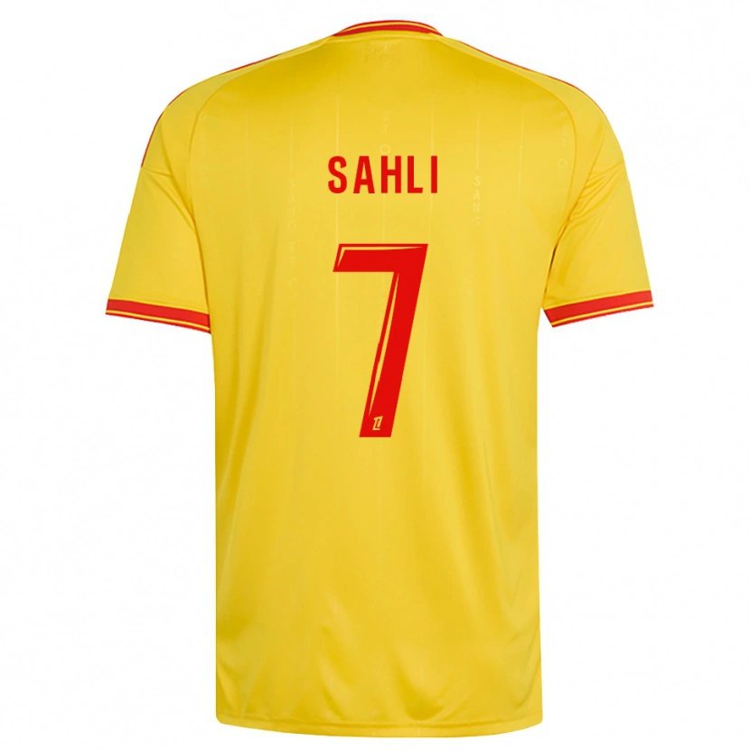 Danxen Børn Wael Sahli #7 Guld Orange Rød Hjemmebane Spillertrøjer 2026/27 Trøje T-Shirt