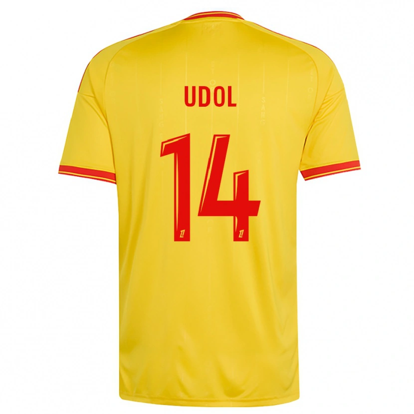 Danxen Børn Matthieu Udol #14 Guld Orange Rød Hjemmebane Spillertrøjer 2026/27 Trøje T-Shirt