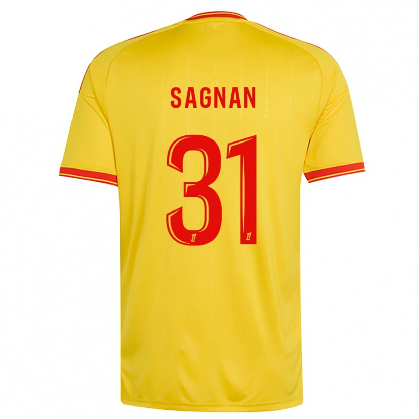 Danxen Børn Souleymane Sagnan #31 Guld Orange Rød Hjemmebane Spillertrøjer 2026/27 Trøje T-Shirt