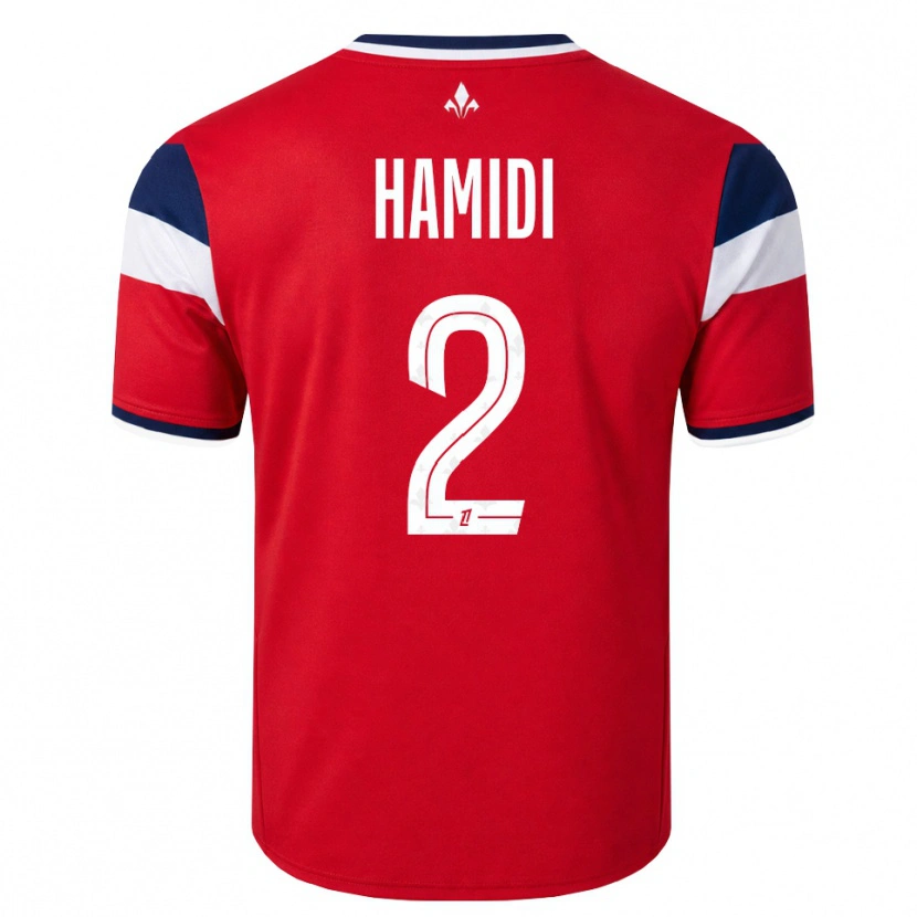 Danxen Børn Kamel Hamidi #2 Rød Hvid Kongeblå Hjemmebane Spillertrøjer 2026/27 Trøje T-Shirt