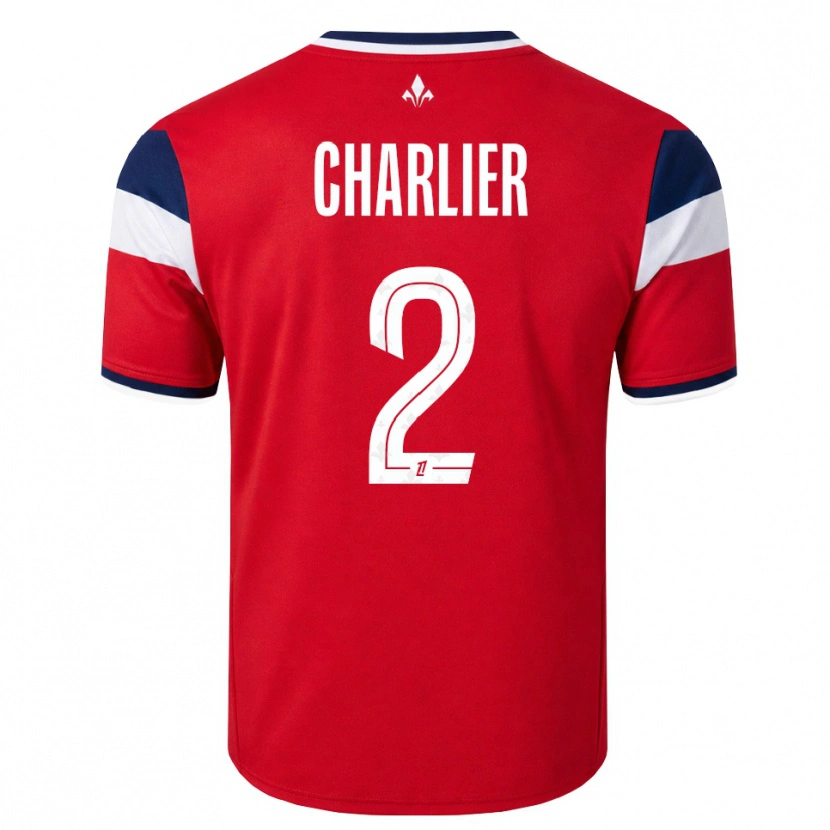 Danxen Børn Amaury Charlier #2 Rød Hvid Kongeblå Hjemmebane Spillertrøjer 2026/27 Trøje T-Shirt