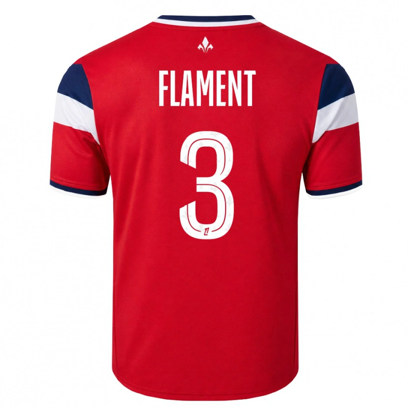 Danxen Børn Corentin Flament #3 Rød Hvid Kongeblå Hjemmebane Spillertrøjer 2026/27 Trøje T-Shirt