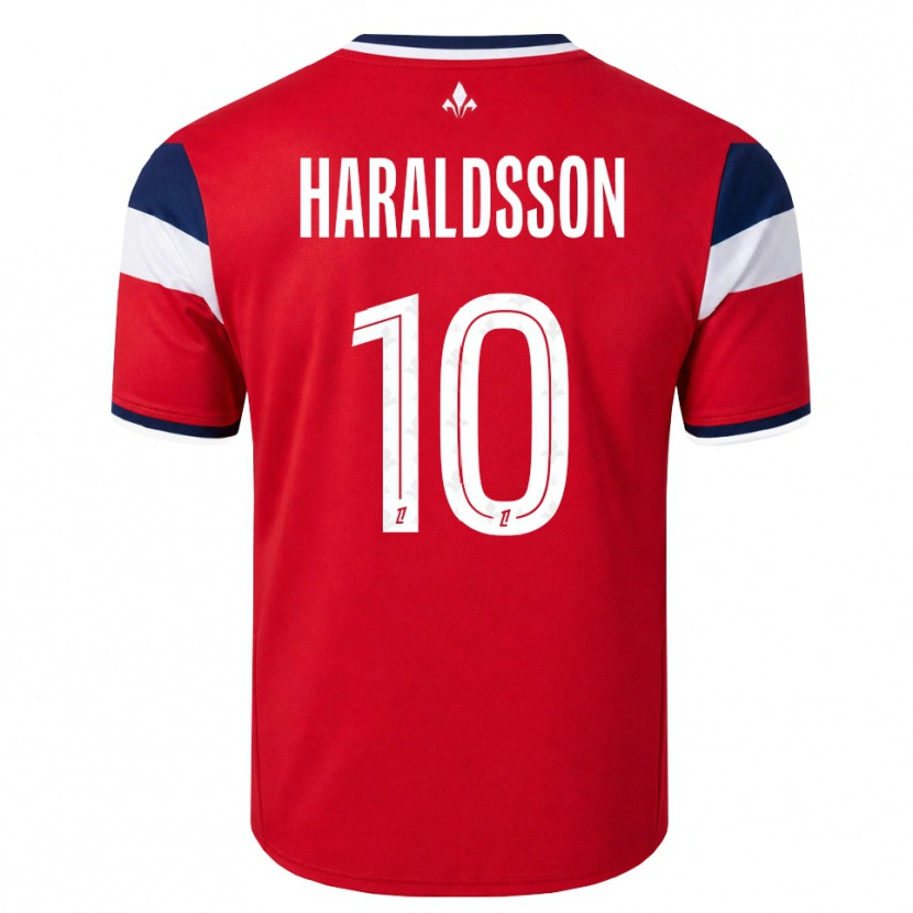 Danxen Børn Hákon Arnar Haraldsson #10 Rød Hvid Kongeblå Hjemmebane Spillertrøjer 2026/27 Trøje T-Shirt