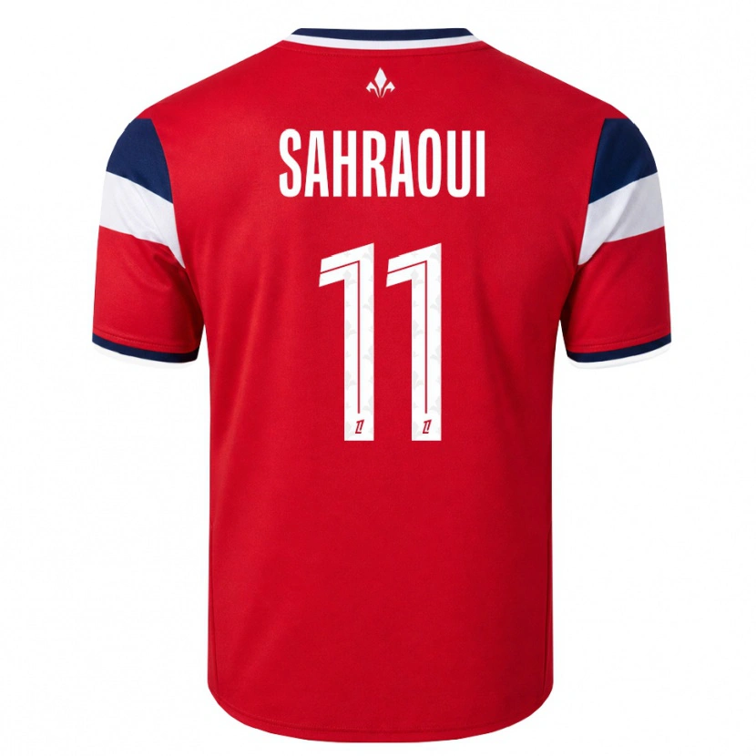 Danxen Børn Osame Sahraoui #11 Rød Hvid Kongeblå Hjemmebane Spillertrøjer 2026/27 Trøje T-Shirt