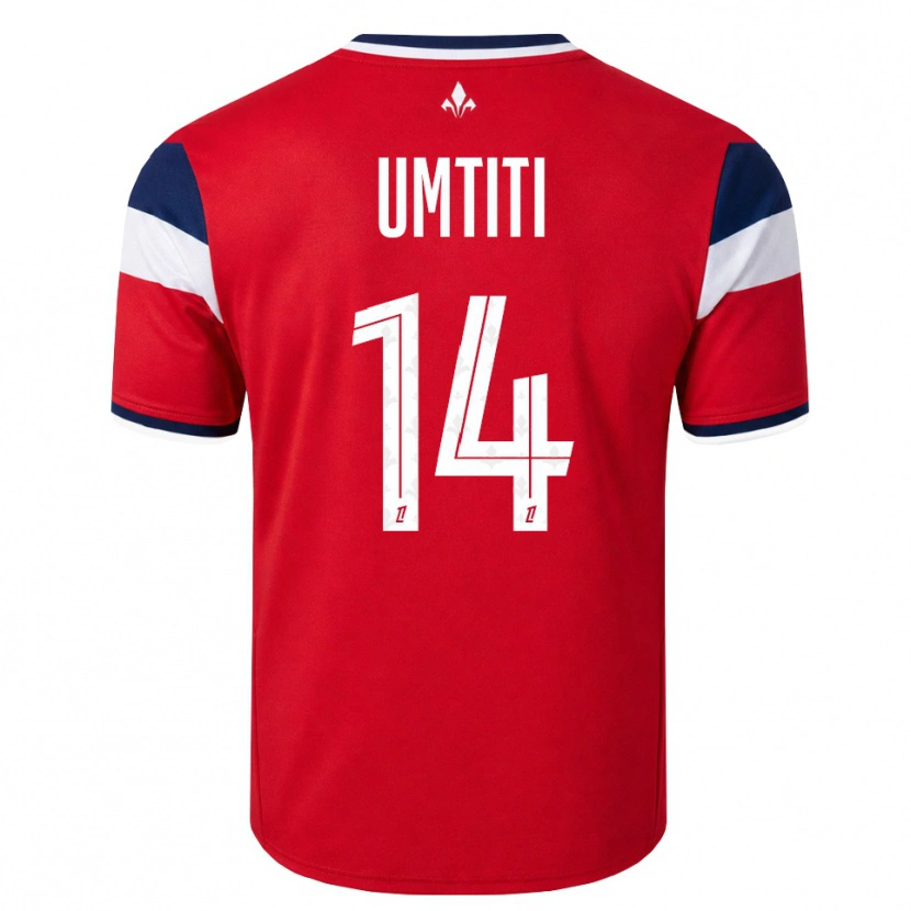 Danxen Børn Samuel Umtiti #14 Rød Hvid Kongeblå Hjemmebane Spillertrøjer 2026/27 Trøje T-Shirt
