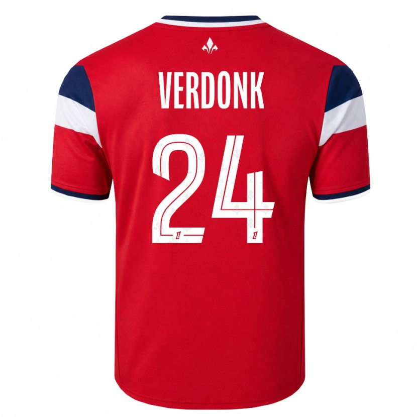 Danxen Børn Calvin Verdonk #24 Rød Hvid Kongeblå Hjemmebane Spillertrøjer 2026/27 Trøje T-Shirt