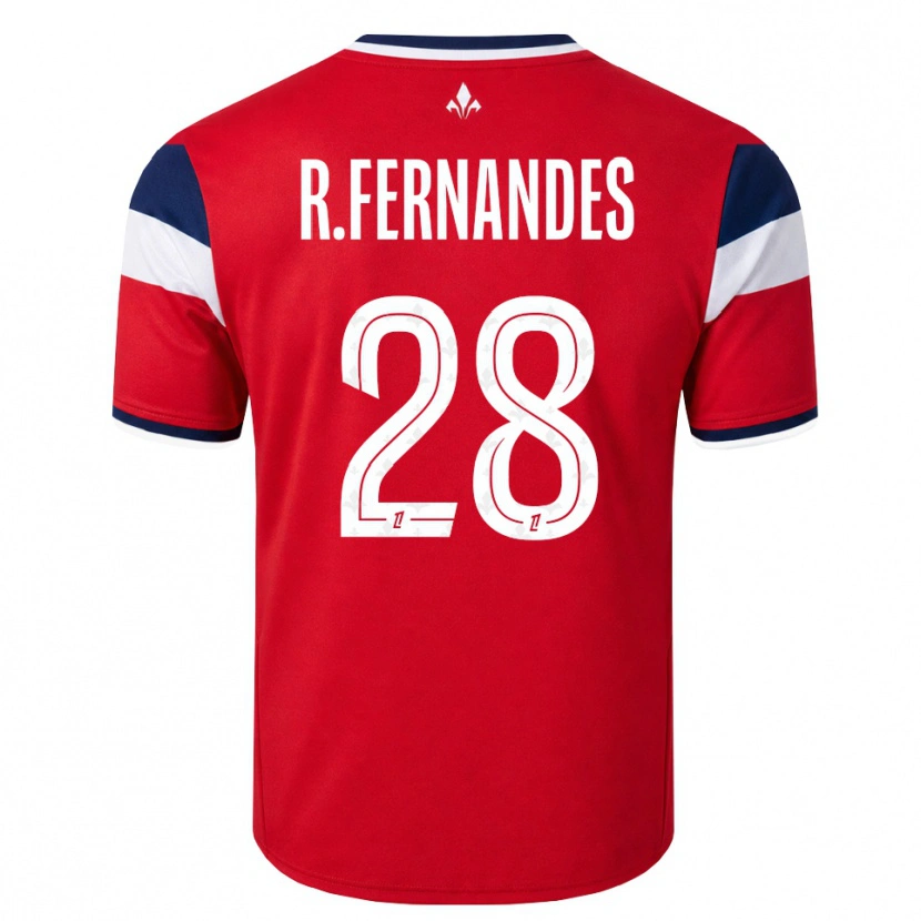 Danxen Børn Rafael Fernandes #28 Rød Hvid Kongeblå Hjemmebane Spillertrøjer 2026/27 Trøje T-Shirt