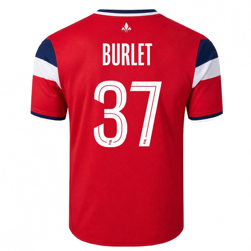 Danxen Børn Vincent Burlet #37 Rød Hvid Kongeblå Hjemmebane Spillertrøjer 2026/27 Trøje T-Shirt