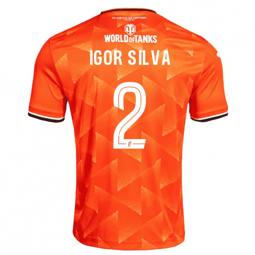 Danxen Børn Igor Silva #2 Orange Hvid Sort Hjemmebane Spillertrøjer 2026/27 Trøje T-Shirt
