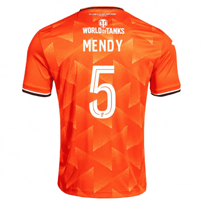 Danxen Børn Benjamin Mendy #5 Orange Hvid Sort Hjemmebane Spillertrøjer 2026/27 Trøje T-Shirt