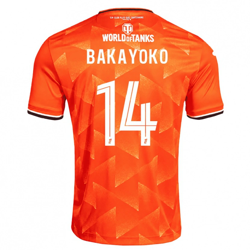 Danxen Børn Tiemoué Bakayoko #14 Orange Hvid Sort Hjemmebane Spillertrøjer 2026/27 Trøje T-Shirt