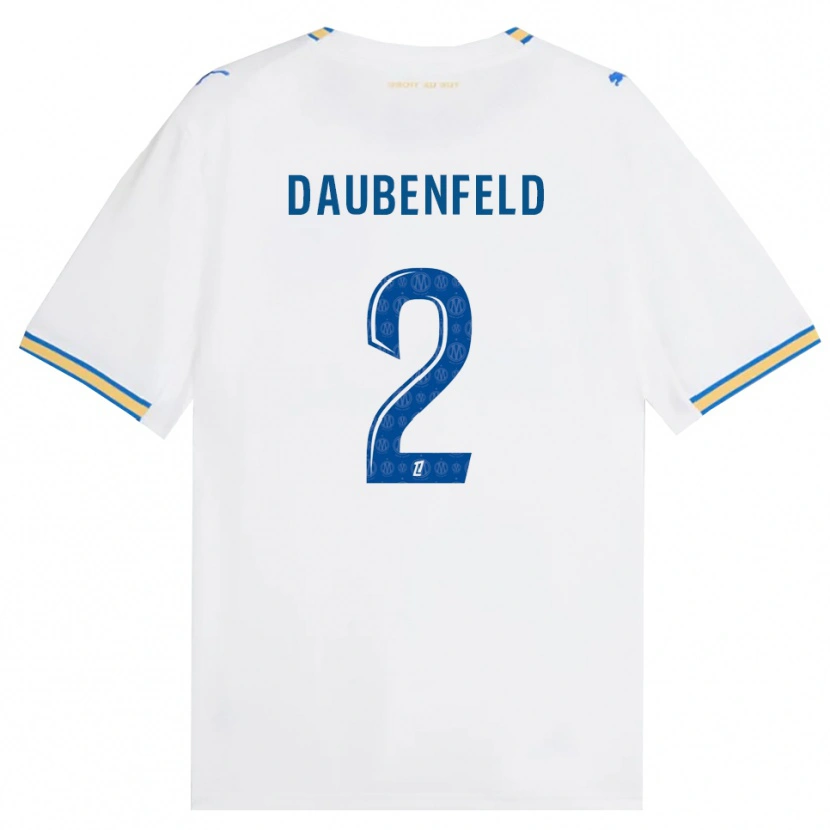Danxen Børn Lucas Daubenfeld #2 Dodgerblå Hvid Hjemmebane Spillertrøjer 2026/27 Trøje T-Shirt