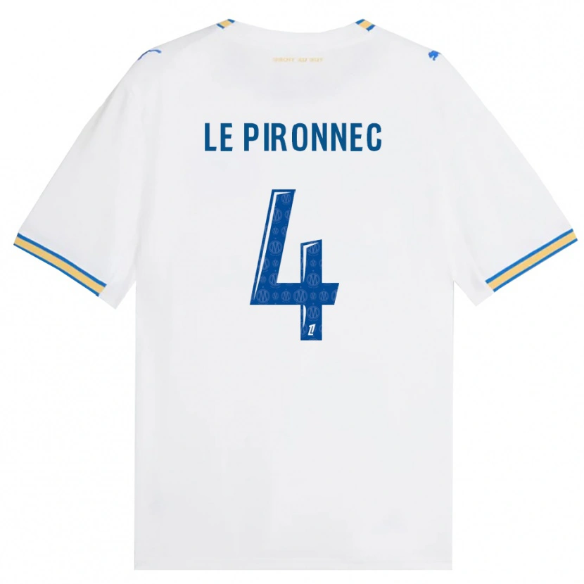 Danxen Børn Kélian Le Pironnec #4 Dodgerblå Hvid Hjemmebane Spillertrøjer 2026/27 Trøje T-Shirt