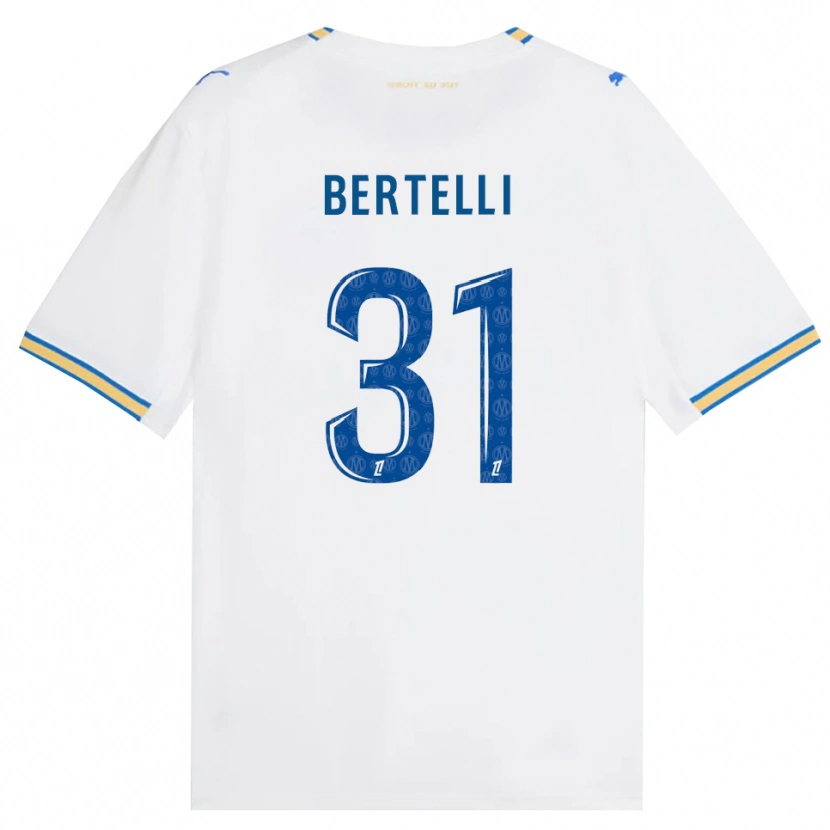 Danxen Børn Ugo Bertelli #31 Dodgerblå Hvid Hjemmebane Spillertrøjer 2026/27 Trøje T-Shirt