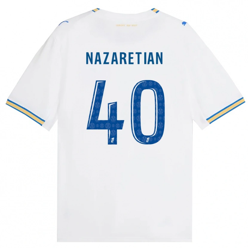 Danxen Børn Manuel Nazaretian #40 Dodgerblå Hvid Hjemmebane Spillertrøjer 2026/27 Trøje T-Shirt