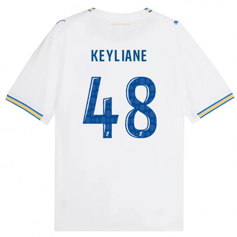 Danxen Børn Keyliane Abdallah #48 Dodgerblå Hvid Hjemmebane Spillertrøjer 2026/27 Trøje T-Shirt