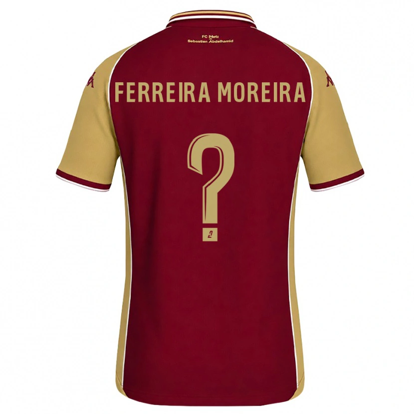 Danxen Børn Ruben Ferreira Moreira #0 Gyldenrod Mørkerød Hjemmebane Spillertrøjer 2026/27 Trøje T-Shirt