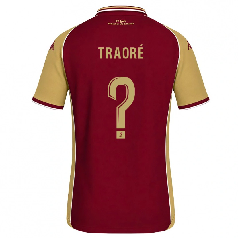 Danxen Børn Badra Traoré #0 Gyldenrod Mørkerød Hjemmebane Spillertrøjer 2026/27 Trøje T-Shirt