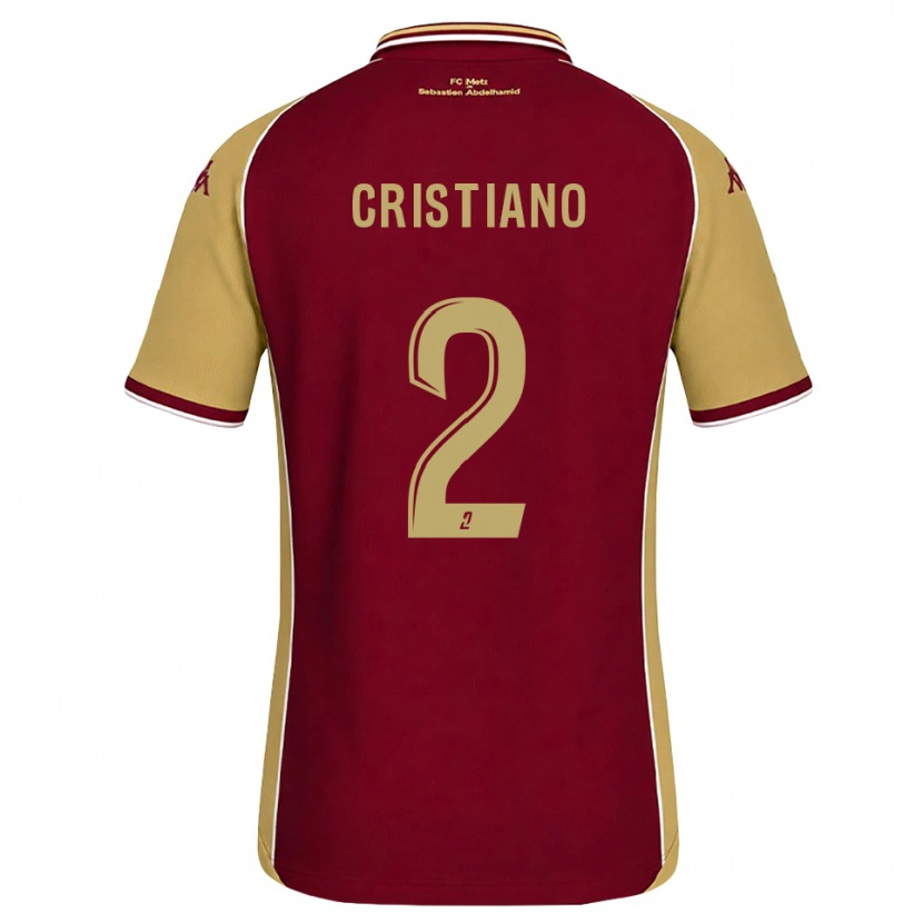 Danxen Børn Cristiano De Castro Rolo #2 Gyldenrod Mørkerød Hjemmebane Spillertrøjer 2026/27 Trøje T-Shirt