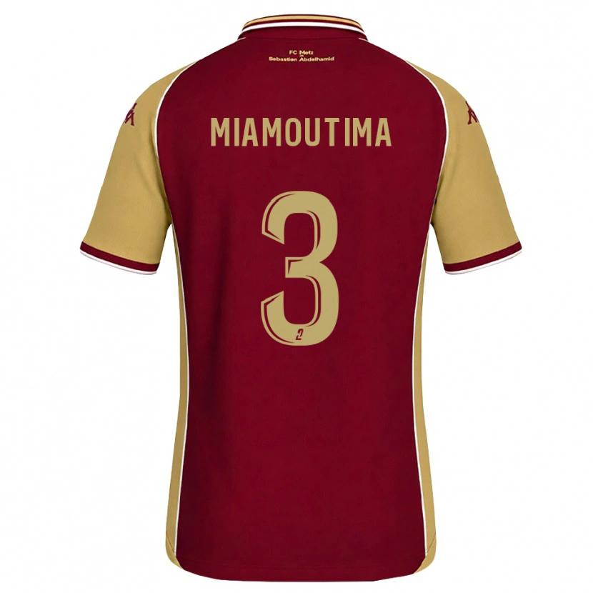 Danxen Børn Harly-James Miamoutima #3 Gyldenrod Mørkerød Hjemmebane Spillertrøjer 2026/27 Trøje T-Shirt
