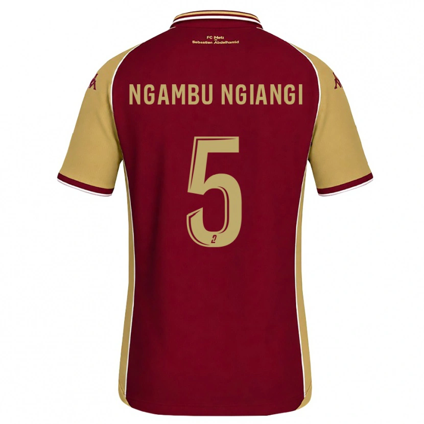 Danxen Børn Esther Ngambu Ngiangi #5 Gyldenrod Mørkerød Hjemmebane Spillertrøjer 2026/27 Trøje T-Shirt