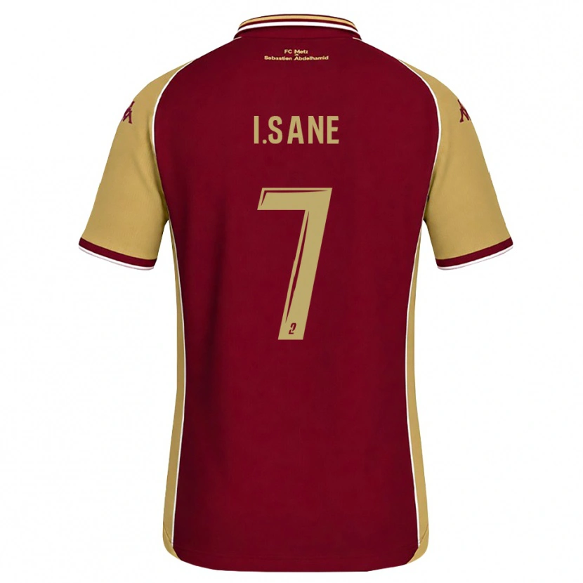 Danxen Børn Ibou Sané #7 Gyldenrod Mørkerød Hjemmebane Spillertrøjer 2026/27 Trøje T-Shirt