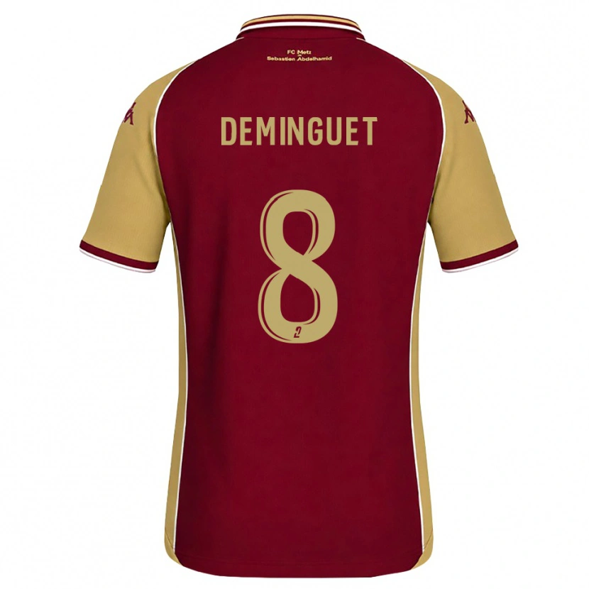 Danxen Børn Jessy Deminguet #8 Gyldenrod Mørkerød Hjemmebane Spillertrøjer 2026/27 Trøje T-Shirt