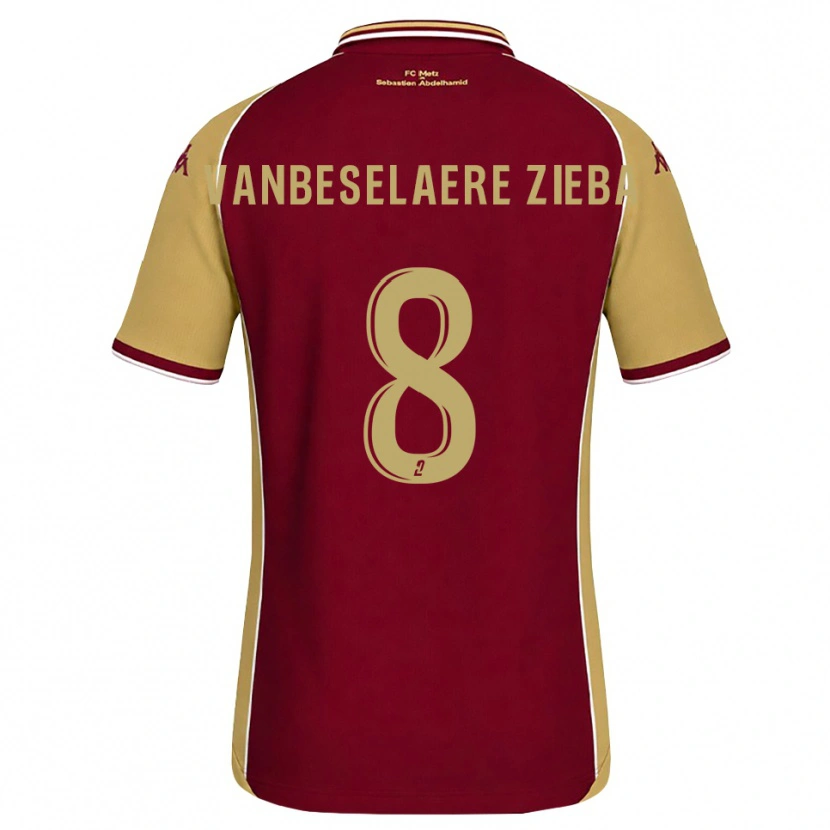 Danxen Børn Vadim Vanbeselaere Zieba #8 Gyldenrod Mørkerød Hjemmebane Spillertrøjer 2026/27 Trøje T-Shirt