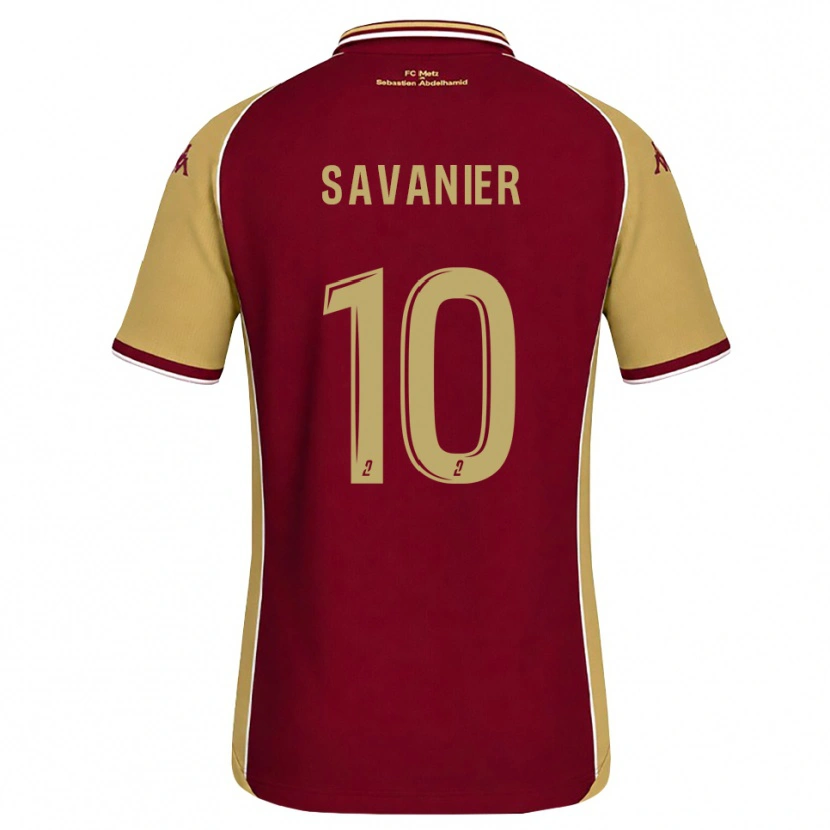 Danxen Børn Téji Savanier #10 Gyldenrod Mørkerød Hjemmebane Spillertrøjer 2026/27 Trøje T-Shirt