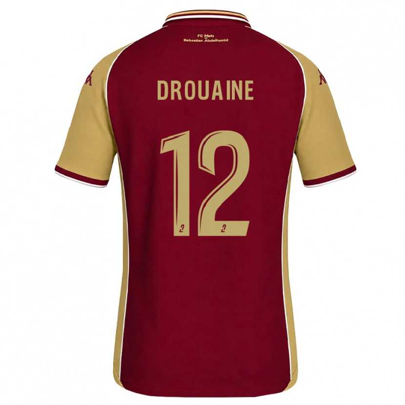 Danxen Børn Mathieu Drouaine #12 Gyldenrod Mørkerød Hjemmebane Spillertrøjer 2026/27 Trøje T-Shirt
