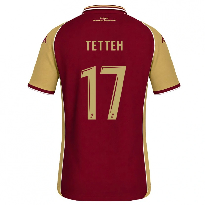 Danxen Børn Benjamin Tetteh #17 Gyldenrod Mørkerød Hjemmebane Spillertrøjer 2026/27 Trøje T-Shirt