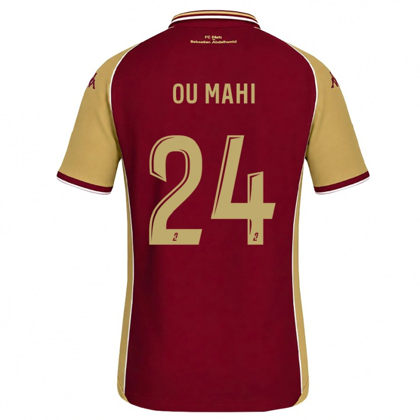 Danxen Børn Inès Ou Mahi #24 Gyldenrod Mørkerød Hjemmebane Spillertrøjer 2026/27 Trøje T-Shirt