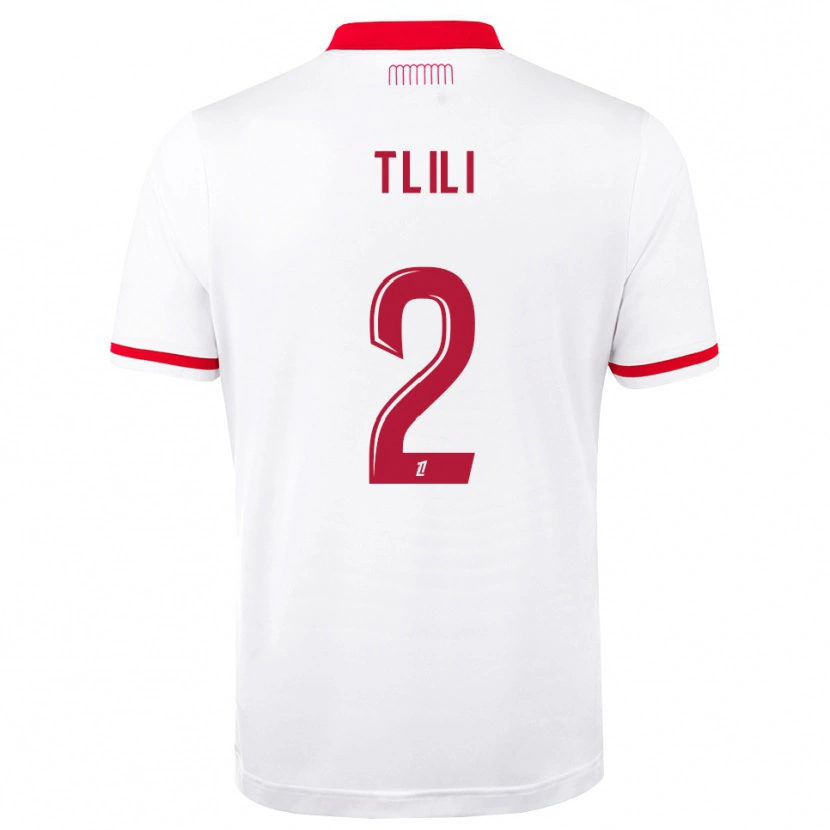 Danxen Børn Mehdi Tlili #2 Rød Hvid Hjemmebane Spillertrøjer 2026/27 Trøje T-Shirt
