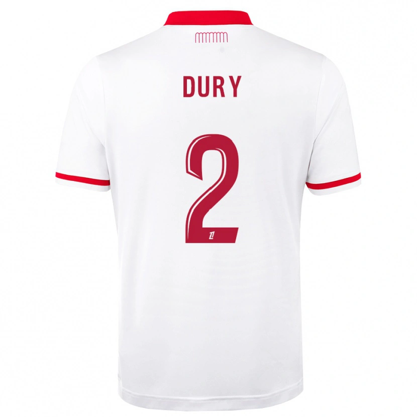Danxen Børn Eloan Dury #2 Rød Hvid Hjemmebane Spillertrøjer 2026/27 Trøje T-Shirt