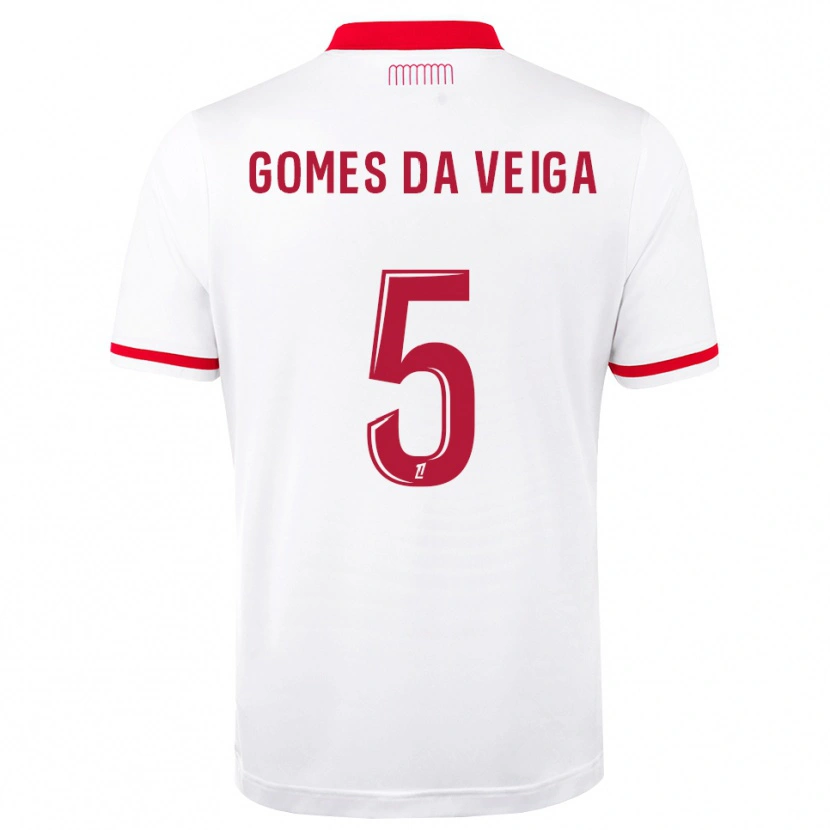 Danxen Børn Melvin Gomes #5 Rød Hvid Hjemmebane Spillertrøjer 2026/27 Trøje T-Shirt