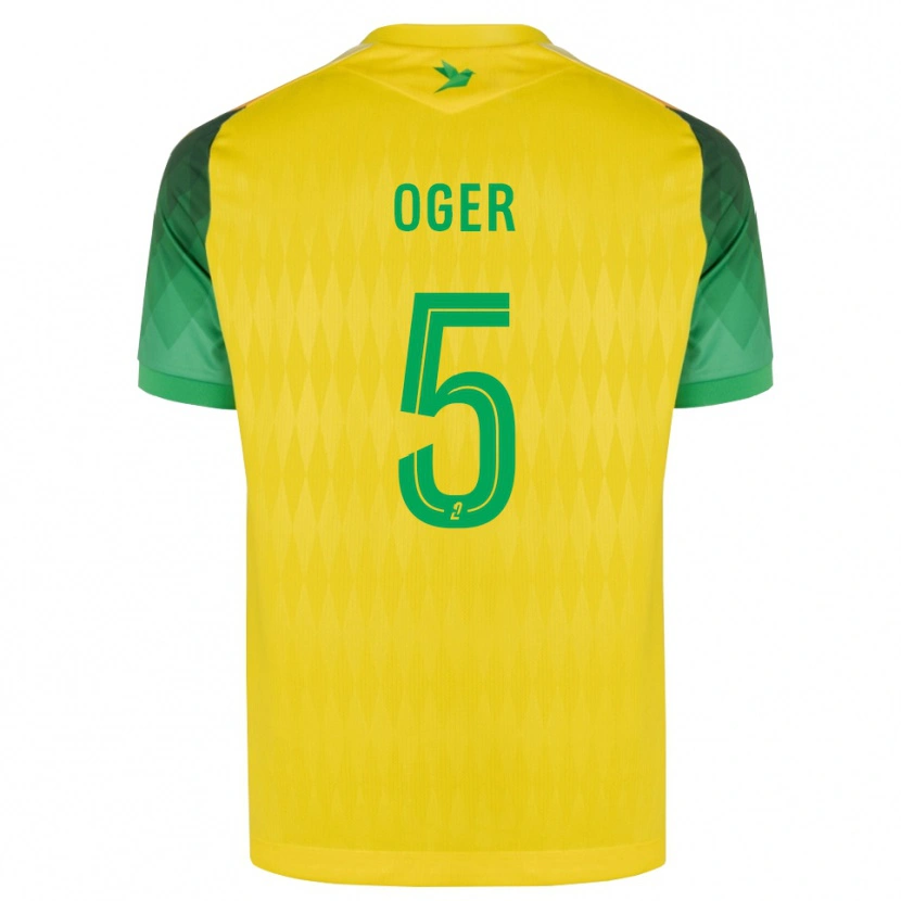 Danxen Børn Mathis Oger #5 Gul Grøn Rød Hjemmebane Spillertrøjer 2026/27 Trøje T-Shirt