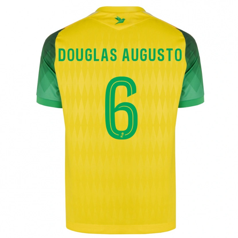 Danxen Børn Douglas Augusto #6 Gul Grøn Rød Hjemmebane Spillertrøjer 2026/27 Trøje T-Shirt