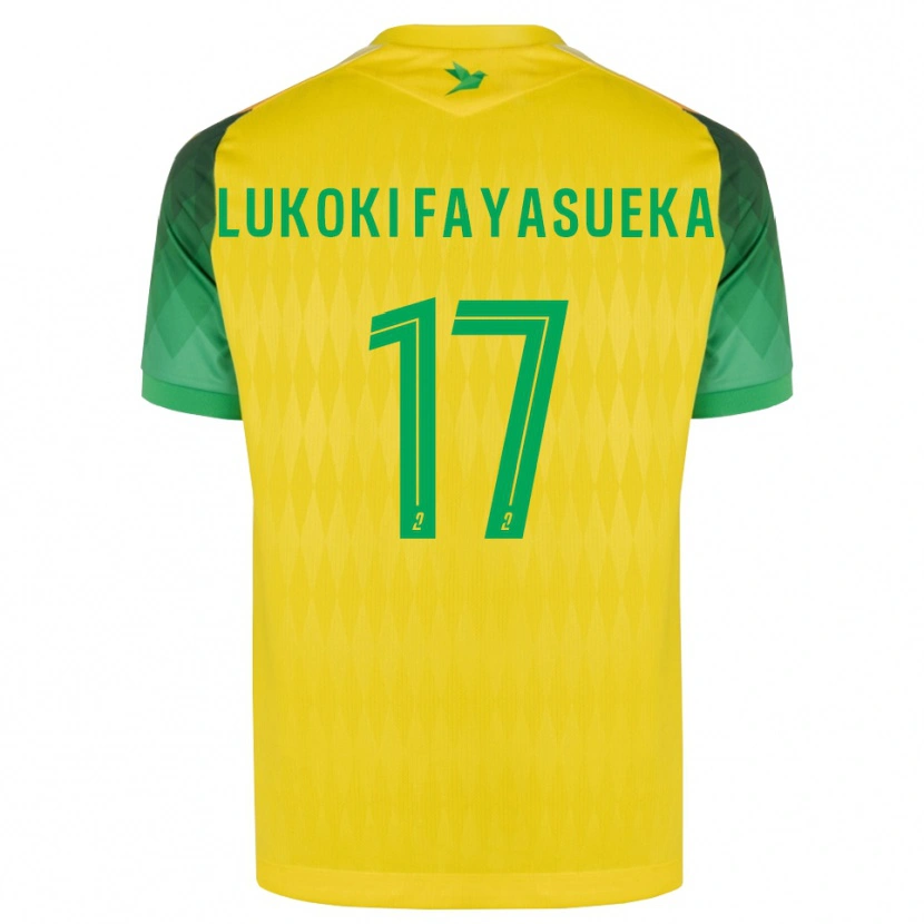 Danxen Børn Kévin Lukoki Fayasueka #17 Gul Grøn Rød Hjemmebane Spillertrøjer 2026/27 Trøje T-Shirt