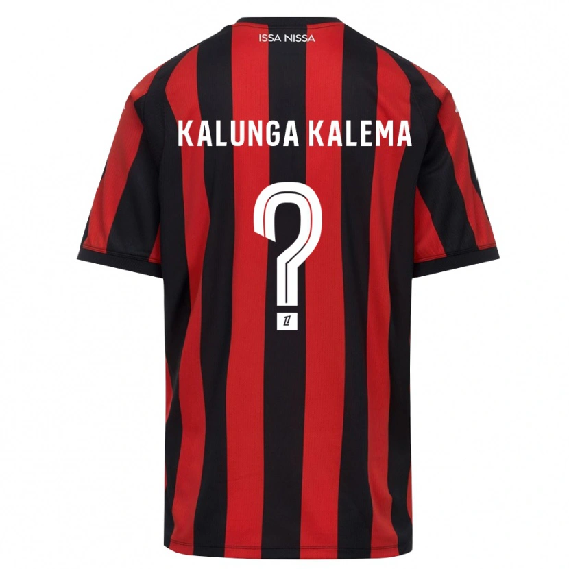 Danxen Børn Kevin Kalunga Kalema #0 Rød Sort Hvid Hjemmebane Spillertrøjer 2026/27 Trøje T-Shirt