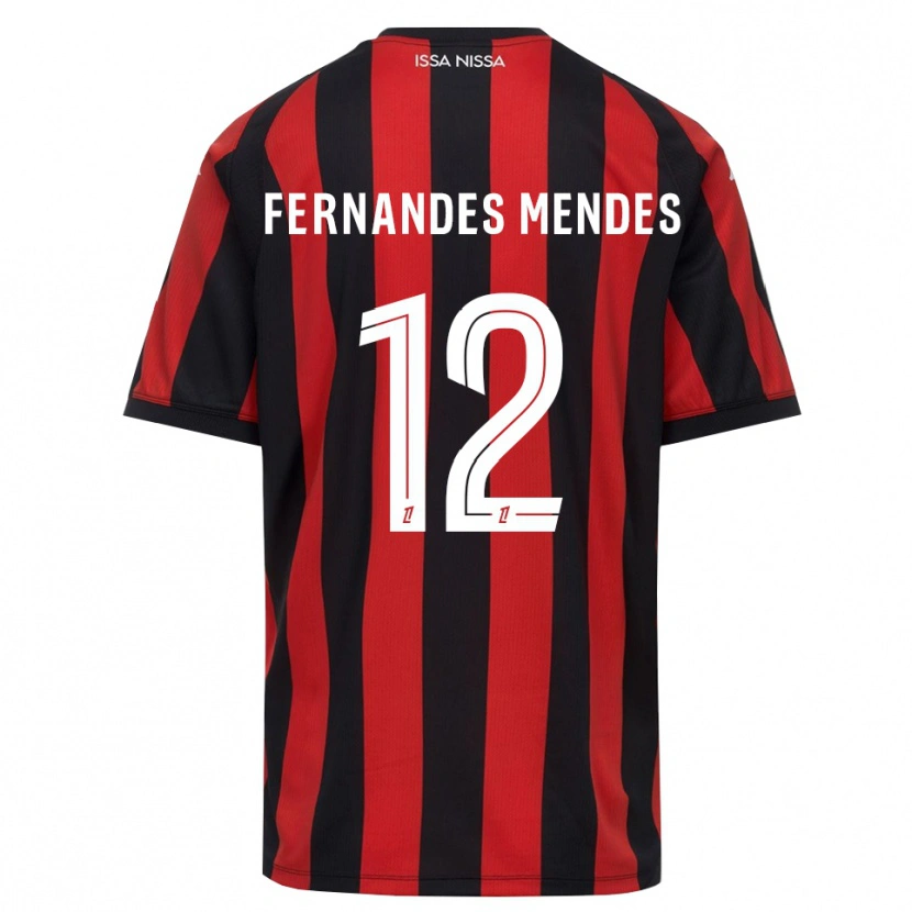 Danxen Børn Mathis Fernandes Mendes #12 Rød Sort Hvid Hjemmebane Spillertrøjer 2026/27 Trøje T-Shirt